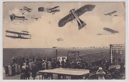 83810 Ak Rundflug Berlin mit vielen Flugzeugen 1912