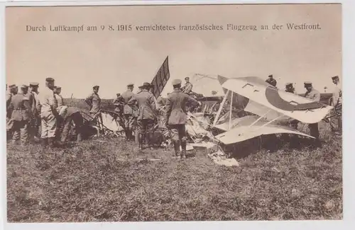 83811 Ak vernichtetes französisches Flugzeug am 9.8.1915