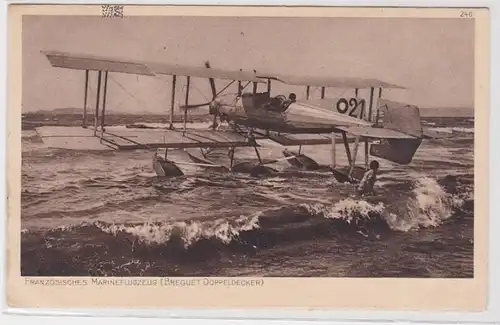 83822 Ak Französisches Marineflugzeug (Breguet Doppeldecker) 1917