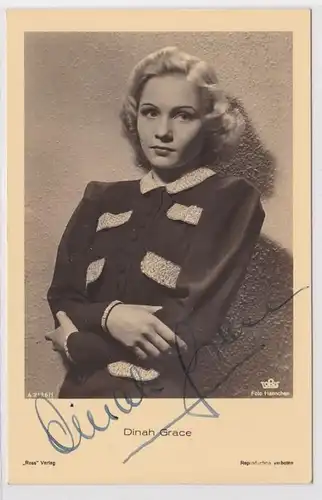 83894 Autograph Karte Deutsche Schauspielerin Dinah Grace um 1939