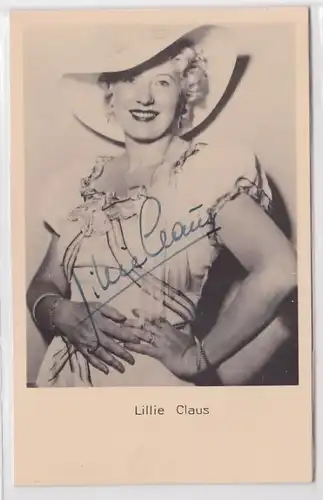 84137 Autograph Carte Acteurs Allemandes Lillie Claus vers 1939