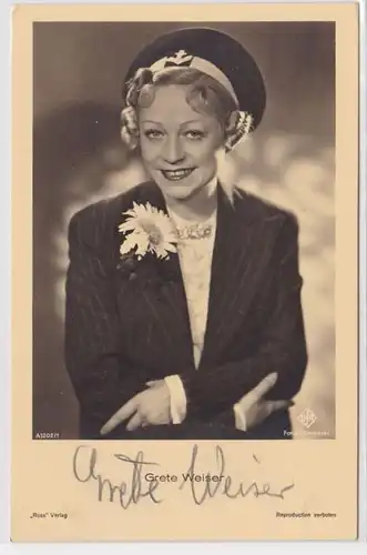 84143 Autograph Carte Acteurs Allemands Grete Weider vers 1939