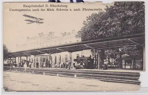 84387 AK Hauptbahnhof D. Müncheberg - Umsteigstation nach Märk. Schweiz 1916