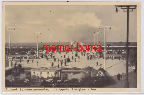 84568 Ak Zoppot (Sopot) Sommersonnentag im Zoppoter Großkurgarten um 1930