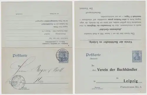 84712 DR Ganzsachen Postkarte P66 Zudruck Verein der Buchhändler zu Leipzig 1904
