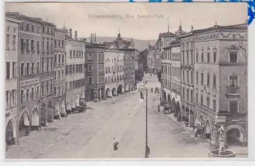 85273 AK Rosenheim - Max Joseph-Platz mit Nepomukbrunnen 1909