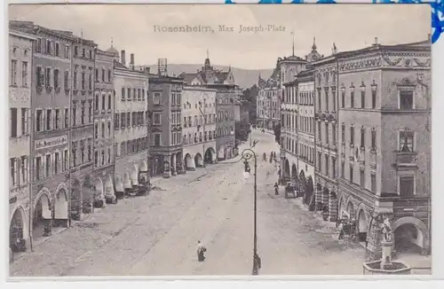 85273 AK Rosenheim - Place Max Joseph avec la fontaine de Nepomuk 1909