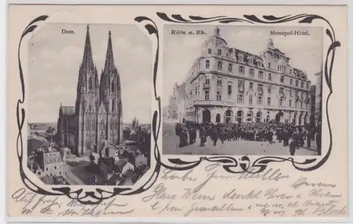 85444 Multi-image Ak Cologne am Rhein - Dom et Monopol Hotel 1905