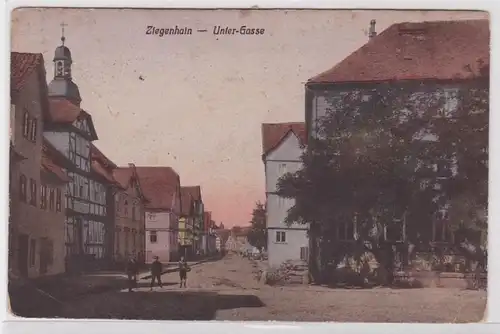 85630 AK Chèvres - sous-gasse, vue sur la rue avec église 1920