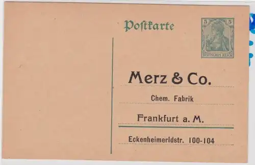 85986 Ganzsachen Postkarte P96 Zudruck Merz & Co. Chem. Fabrik Frankfurt am Main