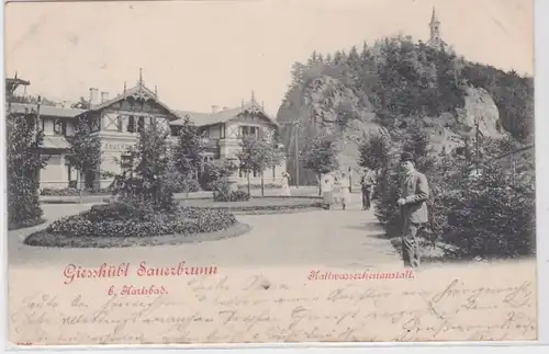 86094 AK Giesshübl Sauerbrunn près de Karlovy Vary - Klützwasserheilanstalt 1901