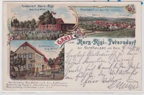 86106 AK Gruss vom Harz-Rigi & Petersdorf b. Nordhausen am Harz 1901