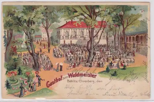 86434 AK Gasthof zum Waldmeister Böhlitz-Ehrenberg - Jardin Etablissement 1903