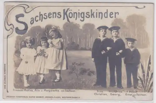 86622 Ak Saxe, enfants du roi 1905