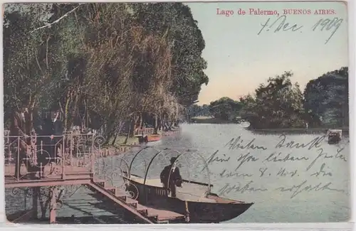 86655 AK Lago de Palermo, Buenos Aires - vue sur le lac avec passerelle en bateau 1909