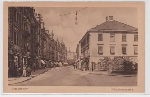 86733 AK Rosenheim - Münchnerstrasse, vue sur la rue avec ligne de magasin