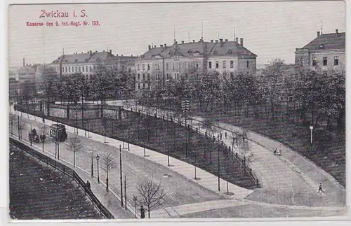 86811 Ak Zwickau in Sachsen Kaserne des 9.Inf.Regt.Nr.133, um 1910