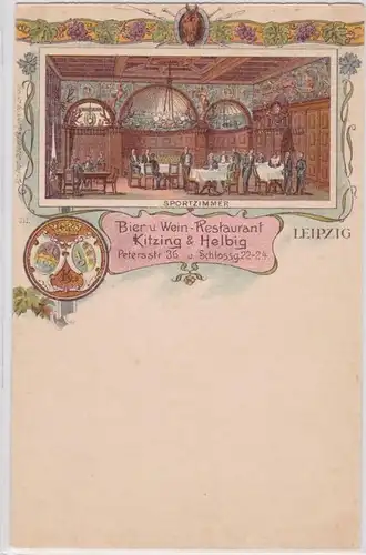 87027 AK Bier & Wein-Restaurant Kitzing & Helbig Leipzig - Sportzimmer 1899