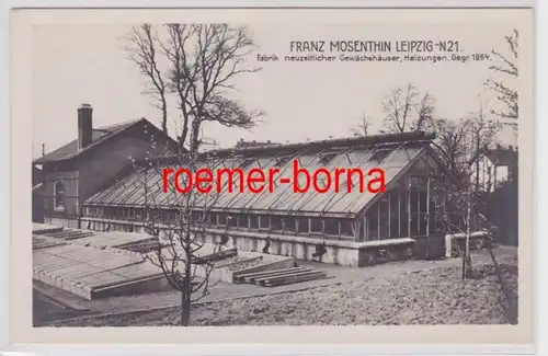 87090 Foto Ak Leipzig Franz Mosenthin Fabrik neuzeitl. Gewächshäuser um 1910