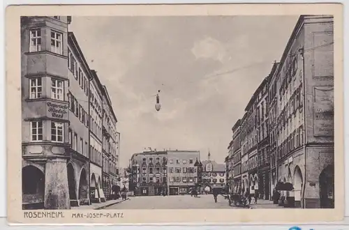 87161 AK Rosenheim - Max Josef-Platz mit Marien-Apotheke 1920