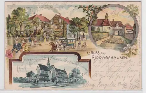 87309 Ak Lithographie Gruß aus Riddagshausen Restaurant usw. 1902