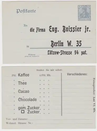 87433 DR Ganzsachen Postkarte P63X Zudruck Firma Eug. Boissier Jr. Berlin