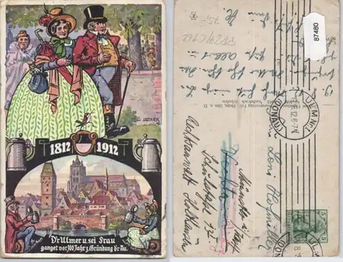 87480 DR Ganzsachen Postkarte PP27/C162 der Scheider von Ulm 1912