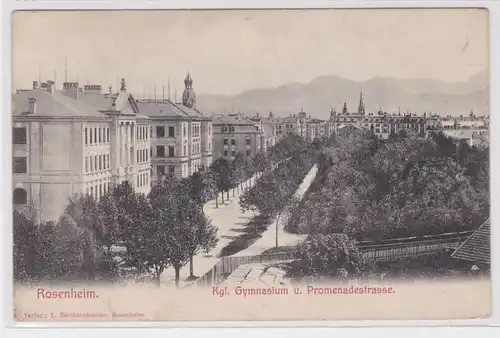 87665 Ak Rosenheim Lycée royal et Promenadestraße 1908