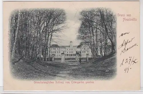 87938 AK Gruss de Neustrelitz - Château grand-ducal du jardin de Thiergarten