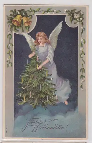 88904 Joyeux Noël Ak Ange flottant avec sapin 1912