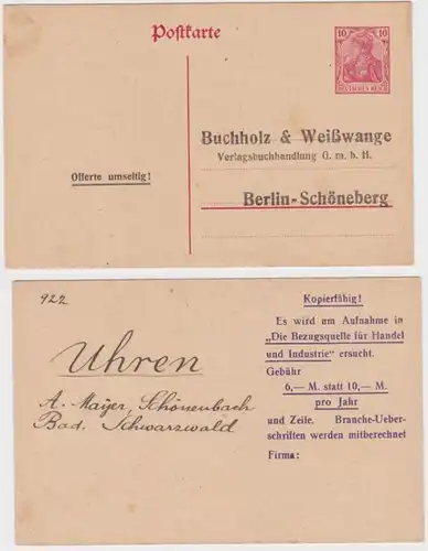 88922 DR Ganzsachen Postkarte P110 Zudruck Buchholz & Weißwange GmbH Berlin