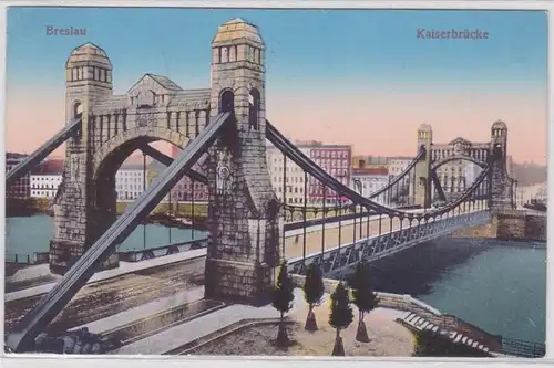 89055 Feldpost AK Breslau Wroclaw - Kaiserbrücke 1916