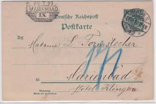 89424 DR Plein de choses Carte postale PP9/A3/010 Coupe d'or Berlin vers Marienbad 1897