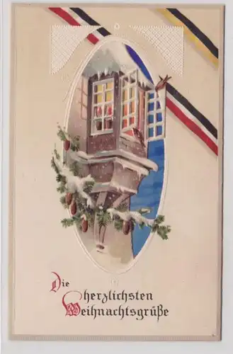 89562 geprägte Ak Die herzlichsten Weihnachtsgrüße um 1915