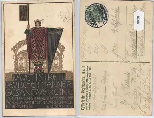 90031 DR Ganzsachen Postkarte PP27/C173/1 Frankfurt a.M. Männergesangverein 1913