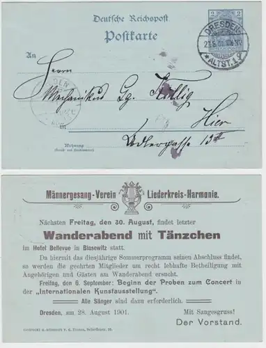 90297 Ganzsachen Postkarte P63Y Männergesangsverein Liederkreis-Harmonie Dresden