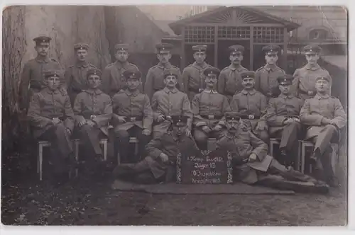 90576 Foto Ak 1.Komp. Ersatz Abteilung Jäger 13 Kriegsjahr 1915
