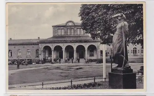 90681 Ak Kehl à la gare du Rhin avec Heuwendenrin vers 1940