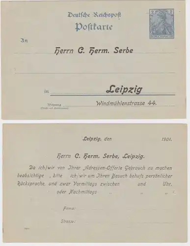 90691 Carte postale P40 Adjudication C. Herm. Serbie Leipzig 1901