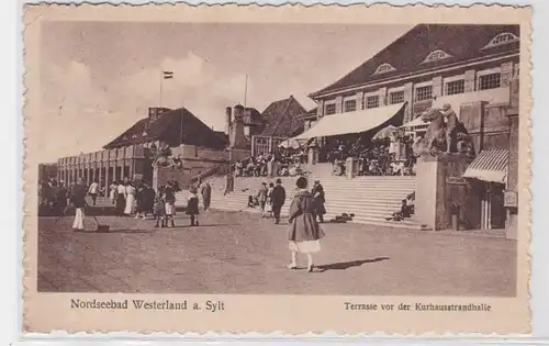 90870 Ak Mer du Nordbad Westerland sur Sylt Terrasse devant le Kurhausstrandhalle 1925