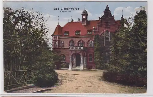 91037 Ak Bad Liebenstein Thür.Wald Kreishaus 1927