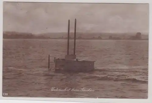 91084 Ak Unterseeboot beim Tauchen 1924