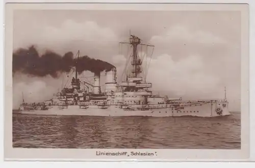 91085 Ak navire de guerre allemand navire-ligne 'Silésie' vers 1920