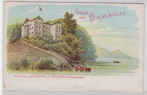 91464 AK Gruss de Gremsmühlen - Hôtel & Pension 'Villa am Holm' am Dieksee