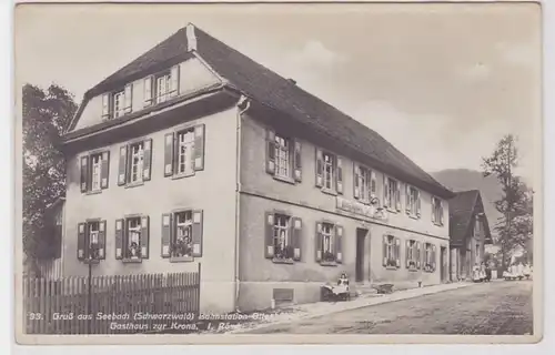 91280 Ak Gruß aus Seebach (Schwarzwald) Gasthaus zur Krone um 1930