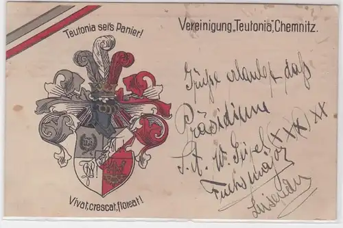 91285 Studentika Ak Chemnitz Vereinigung 'Teutonia' 1913