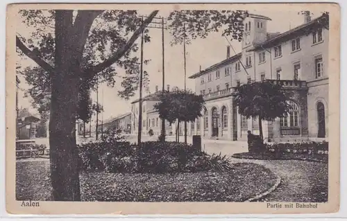 91406 AK Aalen - Partie avec gare depuis le parc de 1926