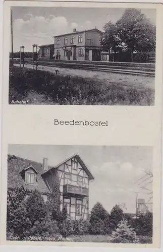 91418 Mehrbild AK Beedenbostel - Bahnhof, Café & Pensionshaus Wolter