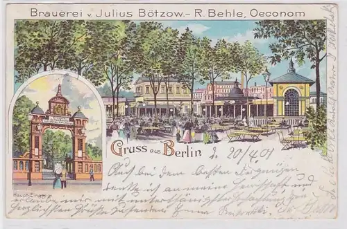 91644 Ak Lithographie Gruß aus Berlin Brauerei von Julius Bötzow 1901