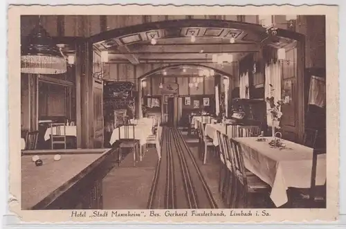 92089 Ak Limbach in Sachsen Hotel 'Stadt Mannheim' um 1930